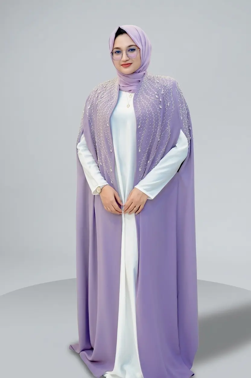 The Exquisite NEna set ABAYA: A Highlight of the Latest abaya collection in dubai image 2